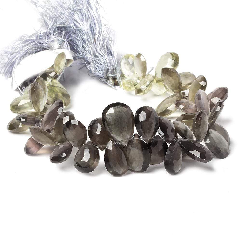 10-15mm Silimanite Faceted Pears 8 inch 55 pieces - Beadsofcambay.com