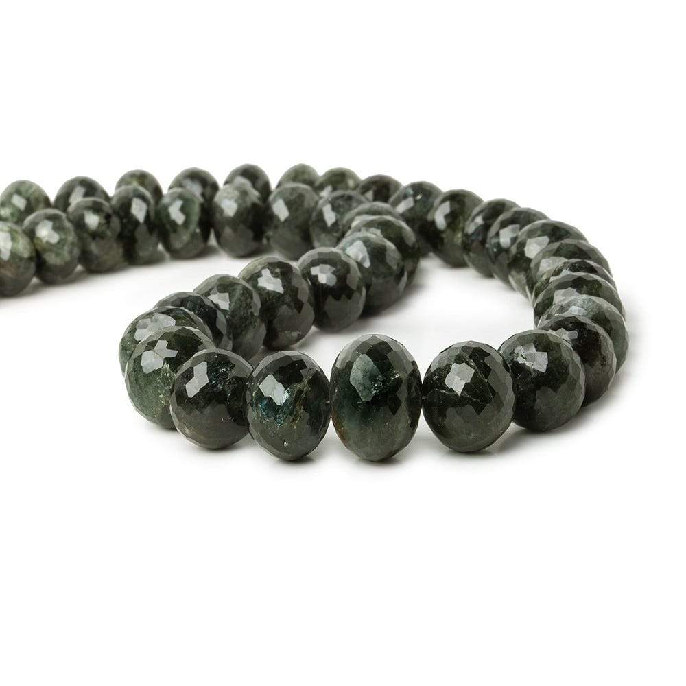 10-16mm Moss Aquamarine Faceted Rondelle Beads 16 inch 49 pieces - Beadsofcambay.com