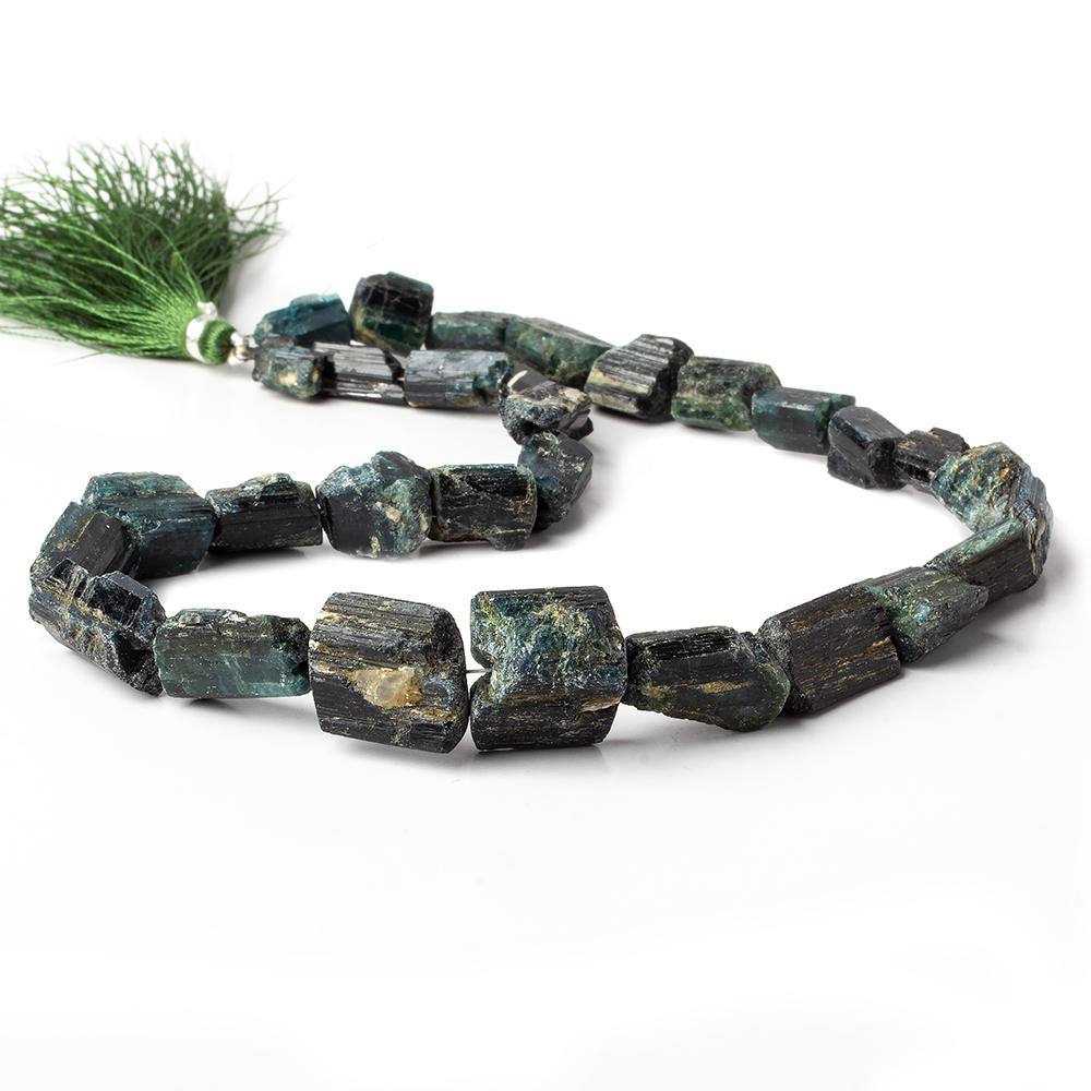 10-18mm Indicolite Tourmaline Beads Natural Crystals 30 pcs - Beadsofcambay.com