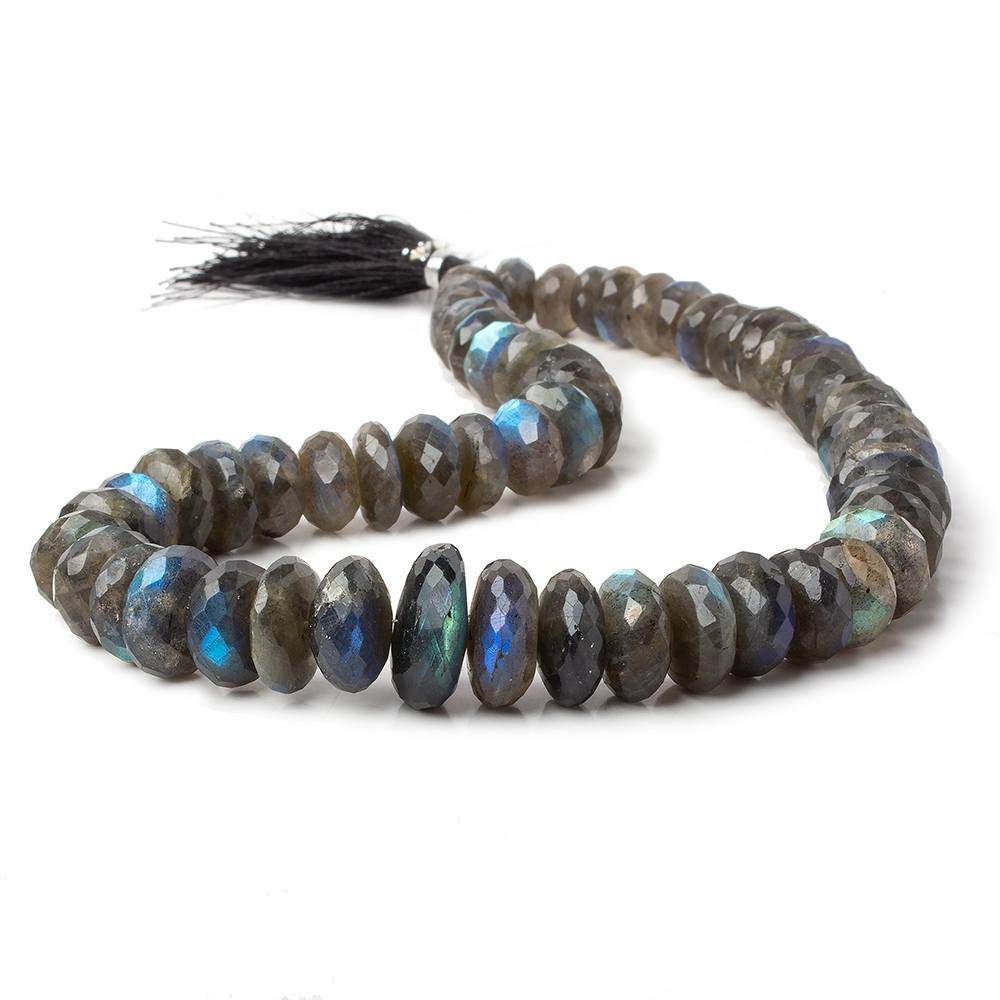 10-18mm Labradorite Faceted Rondelle Beads 16 inches 60 pieces - Beadsofcambay.com