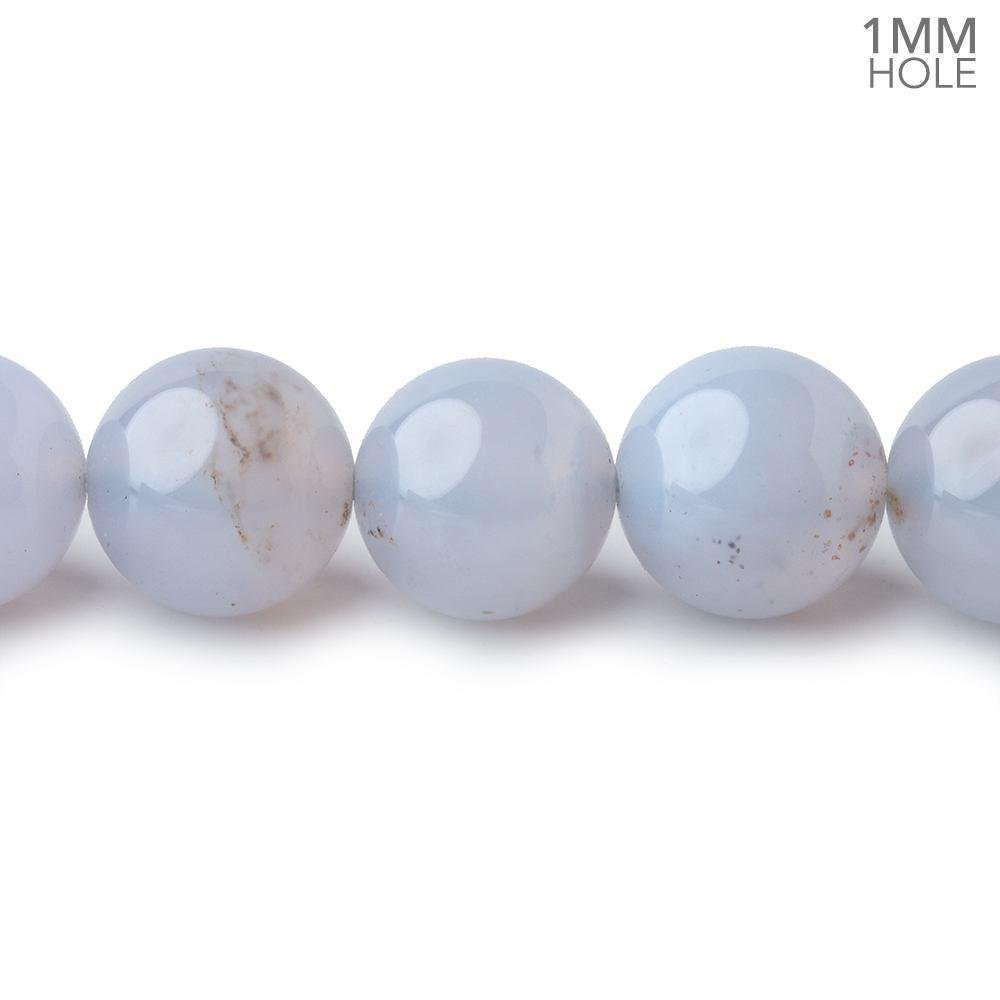 10.5mm Turkish Blue Chalcedony Plain Round Beads 15.5 inch 37 pieces - Beadsofcambay.com