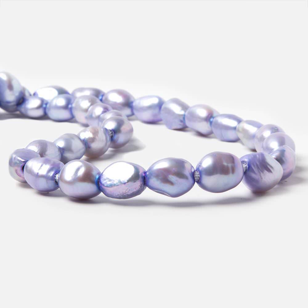 10.5x8-13x10.5mm Dark Hydrangea Baroque 2.5mm large hole Pearls 15 in. 33 pcs - Beadsofcambay.com