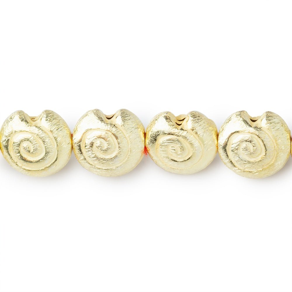 10mm 14kt Gold plated Copper Spiral Beads 8 inch 21 pieces - Beadsofcambay.com