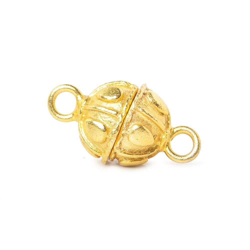 10mm 22kt Gold plated Copper Pear Magnetic Clasp 1 piece - Beadsofcambay.com
