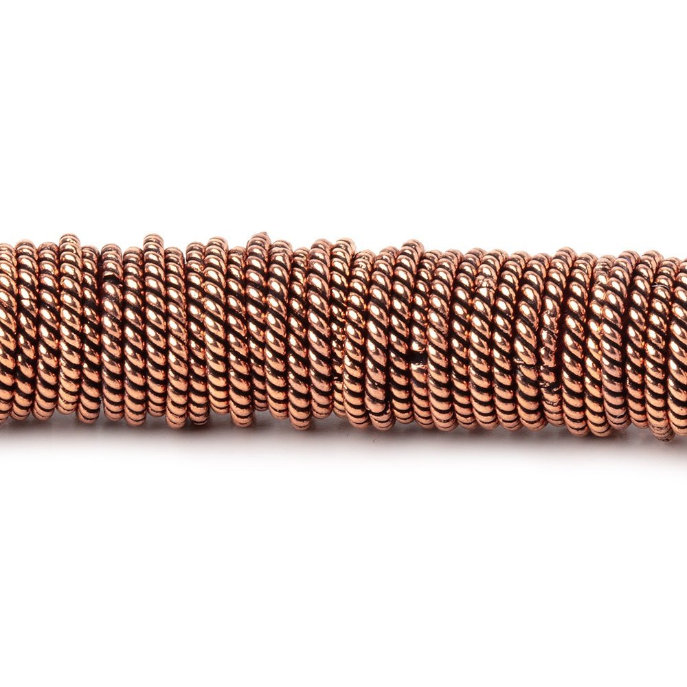 10mm Antiqued Copper Twisted Jumpring 8 inch 176 pieces - Beadsofcambay.com