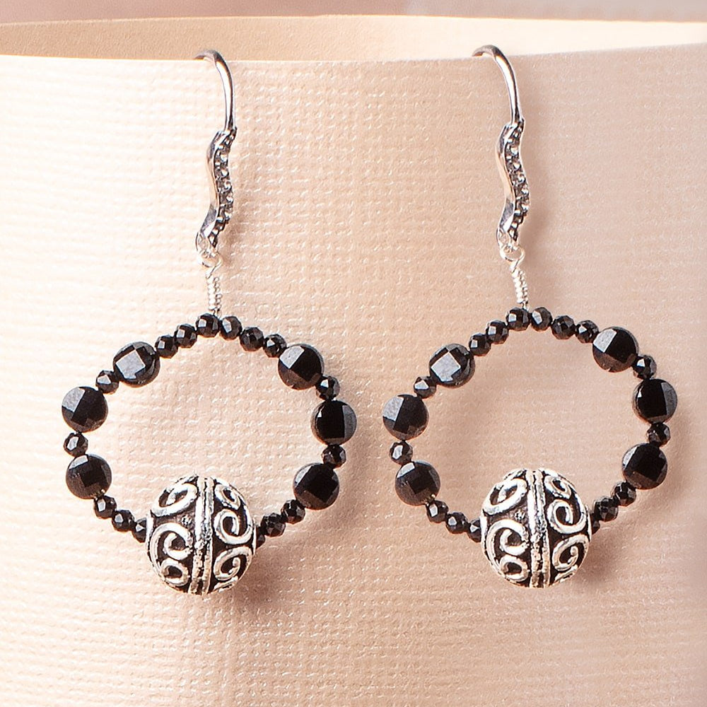 10mm Antiqued Silver Plated Copper Simple Scroll Round Set of 4 Beads - Beadsofcambay.com