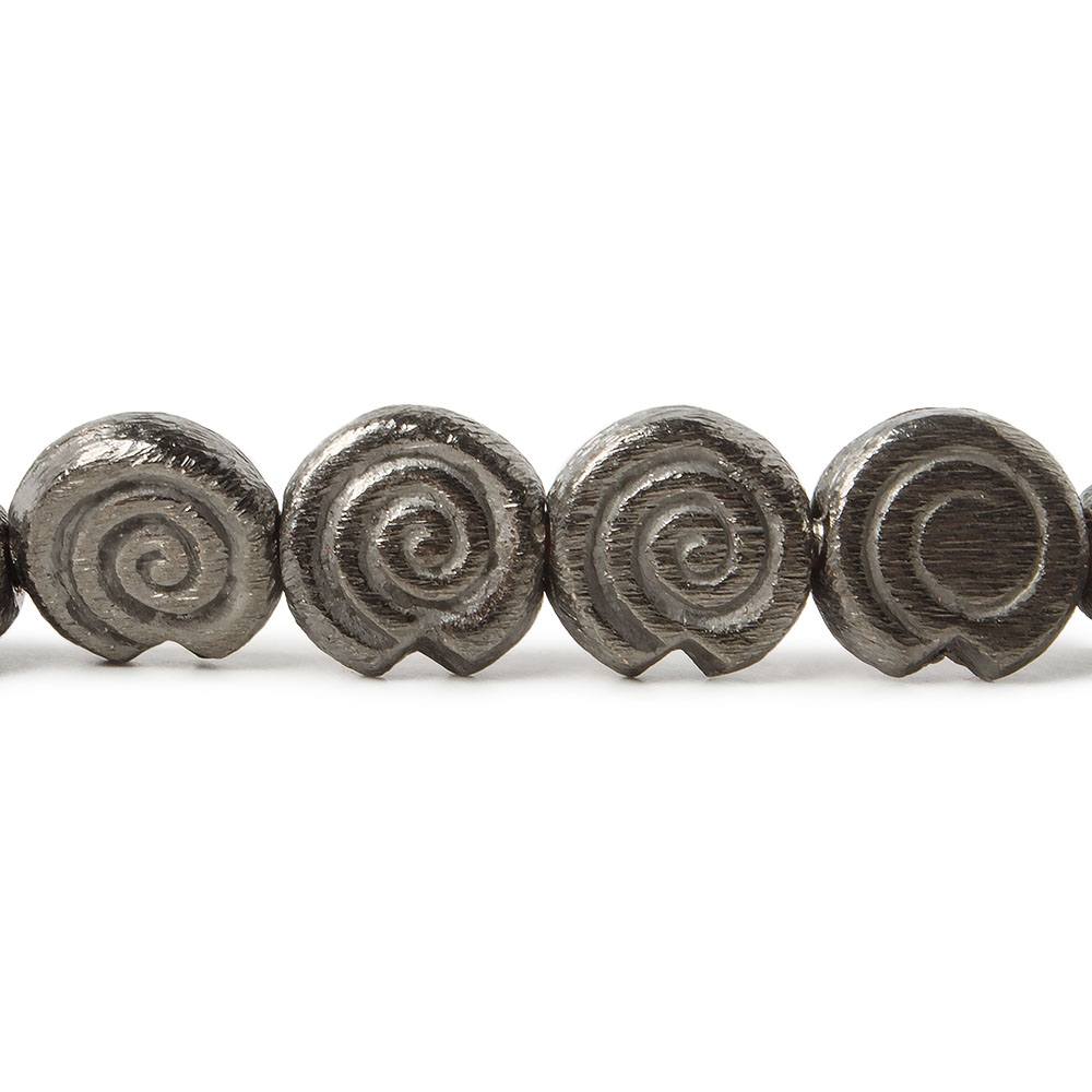 10mm Black Gold plated Copper brushed Spiral Beads 8 inch 21 pieces - Beadsofcambay.com