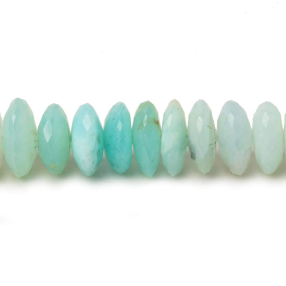 10mm Blue Peruvian Opal German Faceted Rondelle Beads 15 inch 108 beads AA - Beadsofcambay.com
