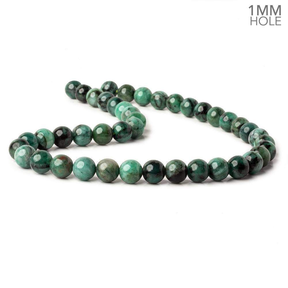 10mm Brazilian Emerald Plain Round Beads 16 inch 43 pieces 1mm Hole - Beadsofcambay.com