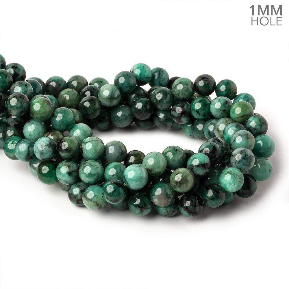 10mm Brazilian Emerald Plain Round Beads 16 inch 43 pieces 1mm Hole - Beadsofcambay.com