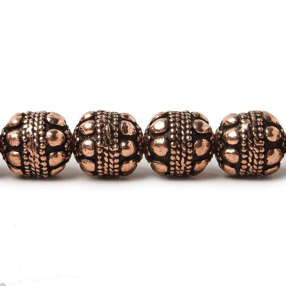 10mm Copper Bead Bead Round Dots and Rope center 8 inch 18 pcs - Beadsofcambay.com