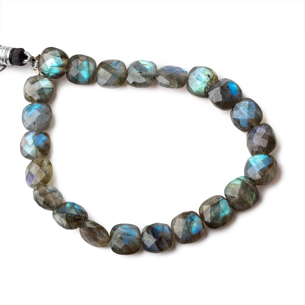 10mm Labradorite faceted pillows 8.5 inch 20 beads A - Beadsofcambay.com