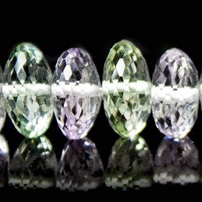 10mm Prasiolite Faceted Rondelles 16 inch 59 beads AA Grade - Beadsofcambay.com
