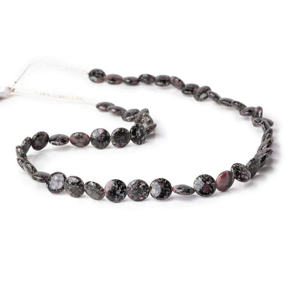 10mm Ruby Red Spinel in Biotite Plain Coin Beads 18 inch 47 pieces - Beadsofcambay.com