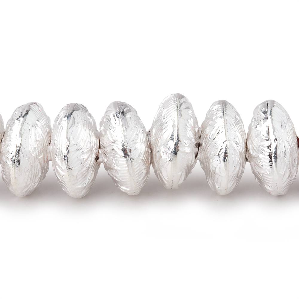 10mm Sterling Silver plated Copper Disc Beads 8 inch 40 pieces - Beadsofcambay.com