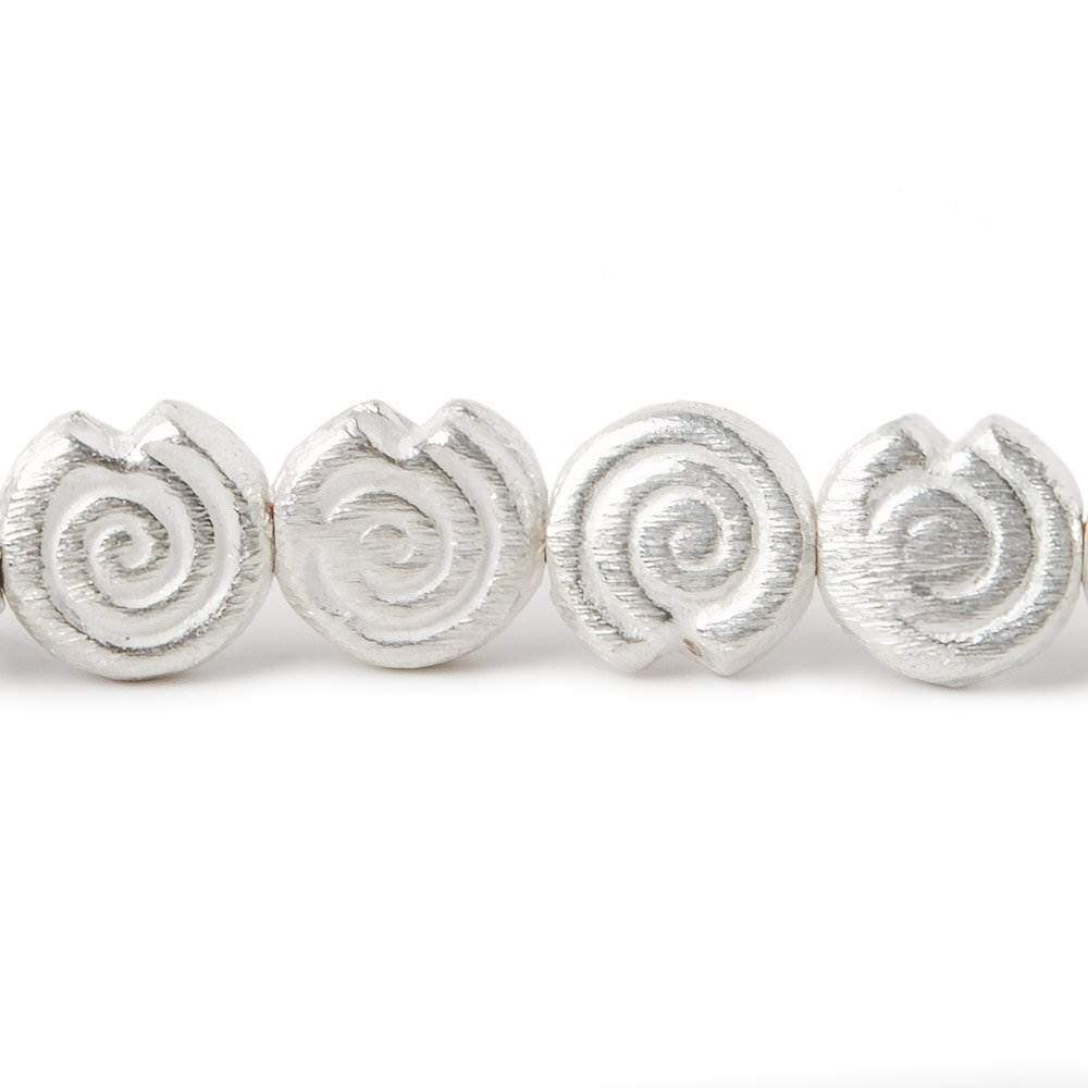 10mm Sterling Silver plated Copper Spiral Beads 8 inch  21 pieces - Beadsofcambay.com