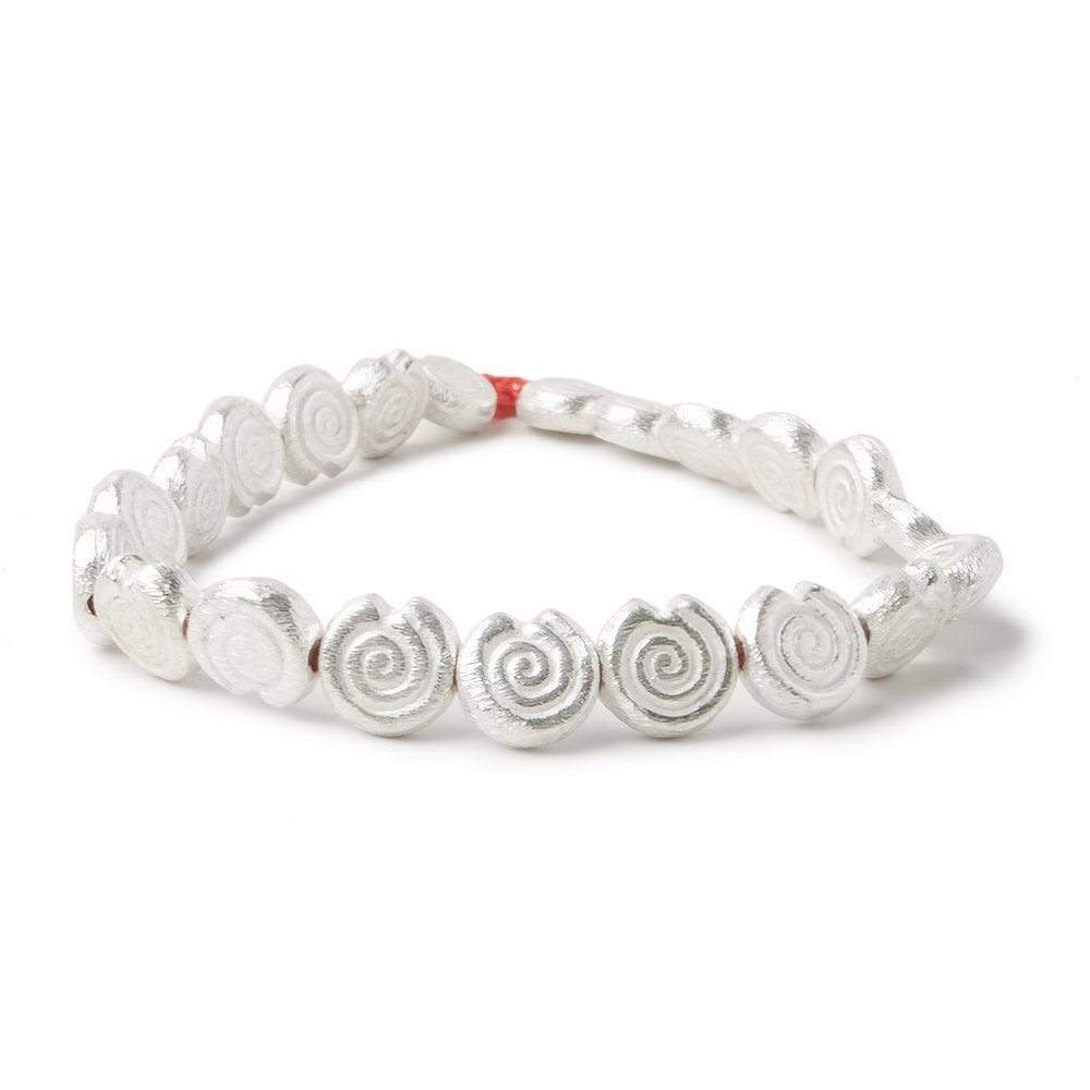 10mm Sterling Silver plated Copper Spiral Beads 8 inch 21 pieces - Beadsofcambay.com