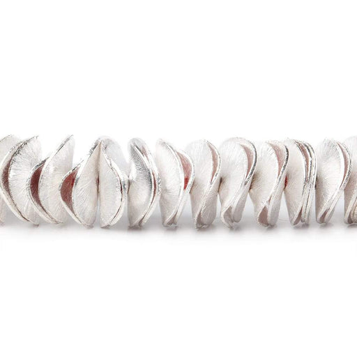 10mm Sterling Silver Plated Copper Wavy Disc, Brushed 8 inch136 Pieces - Beadsofcambay.com