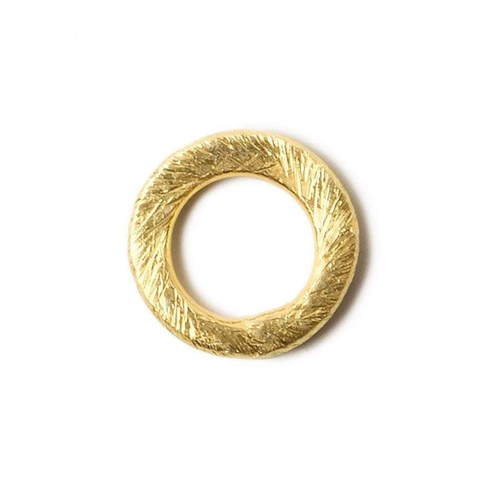 10mm Vermeil brushed Jump Ring Set of 10 pieces - Beadsofcambay.com