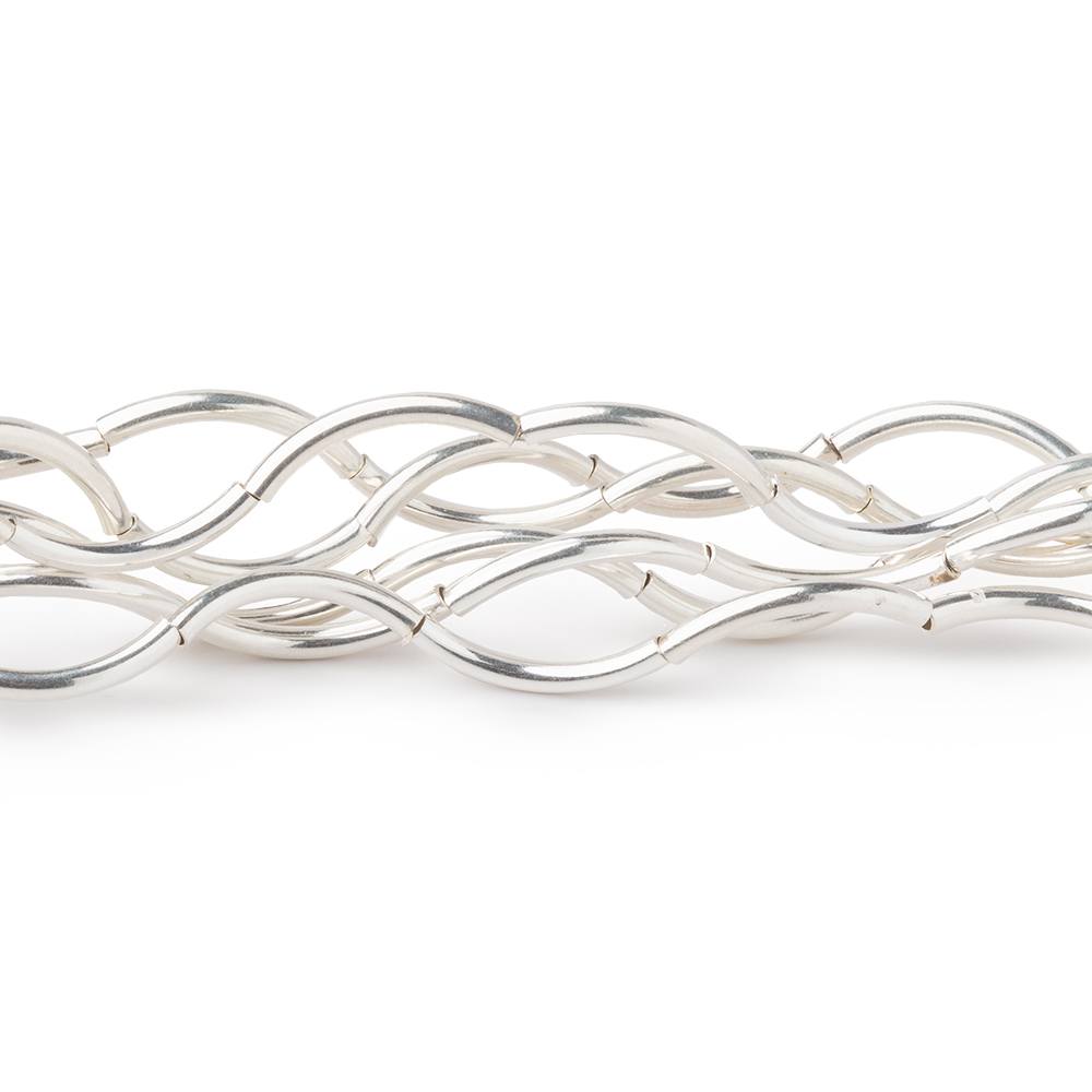10mm x 1mm Silver Plated Copper Curved Tube Beads 32 inch 80 pieces - Beadsofcambay.com
