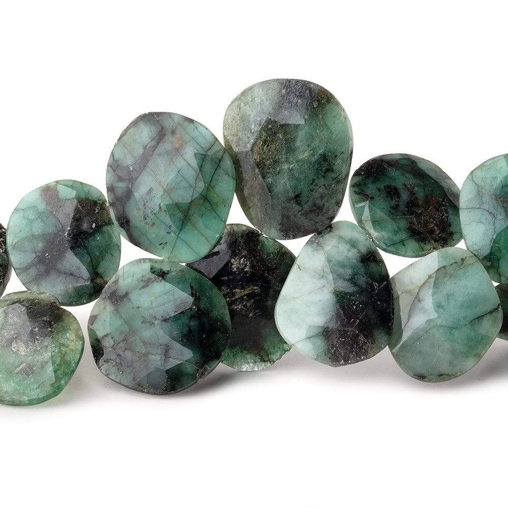 10x10-15x12mm Emerald Faceted Free Shape Beads 7.5 inch 38 pieces - Beadsofcambay.com