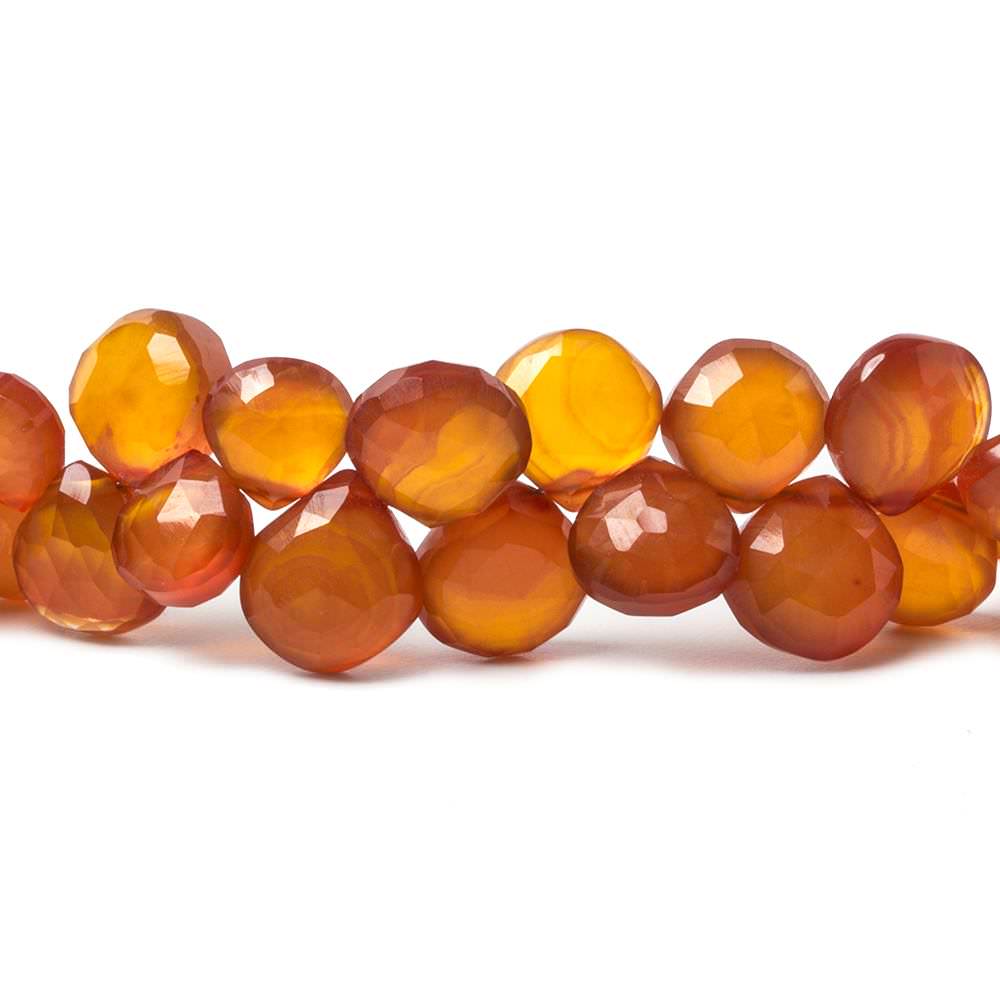 10x10mm Golden Amber Chalcedony faceted hearts 8 inch 40 pcs - Beadsofcambay.com