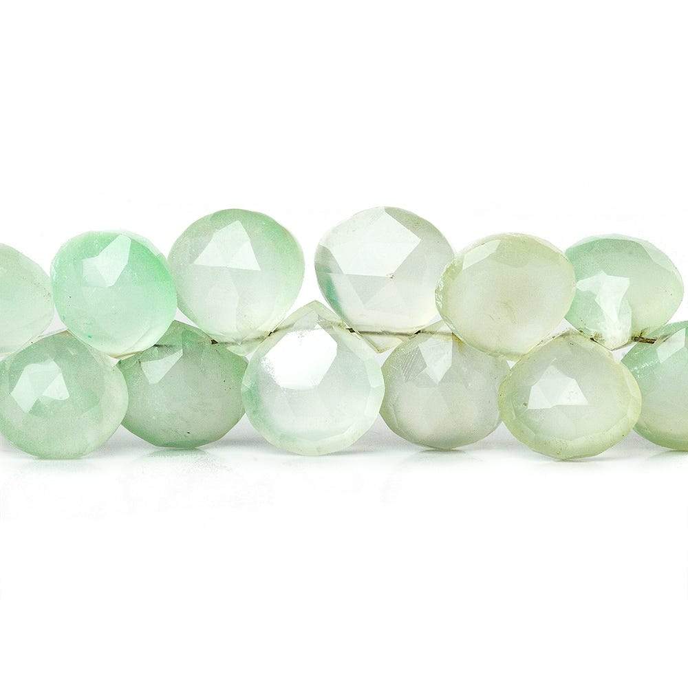 10x10mm Margarita Green Chalcedony Faceted Hearts 8 inch 45 Beads - Beadsofcambay.com