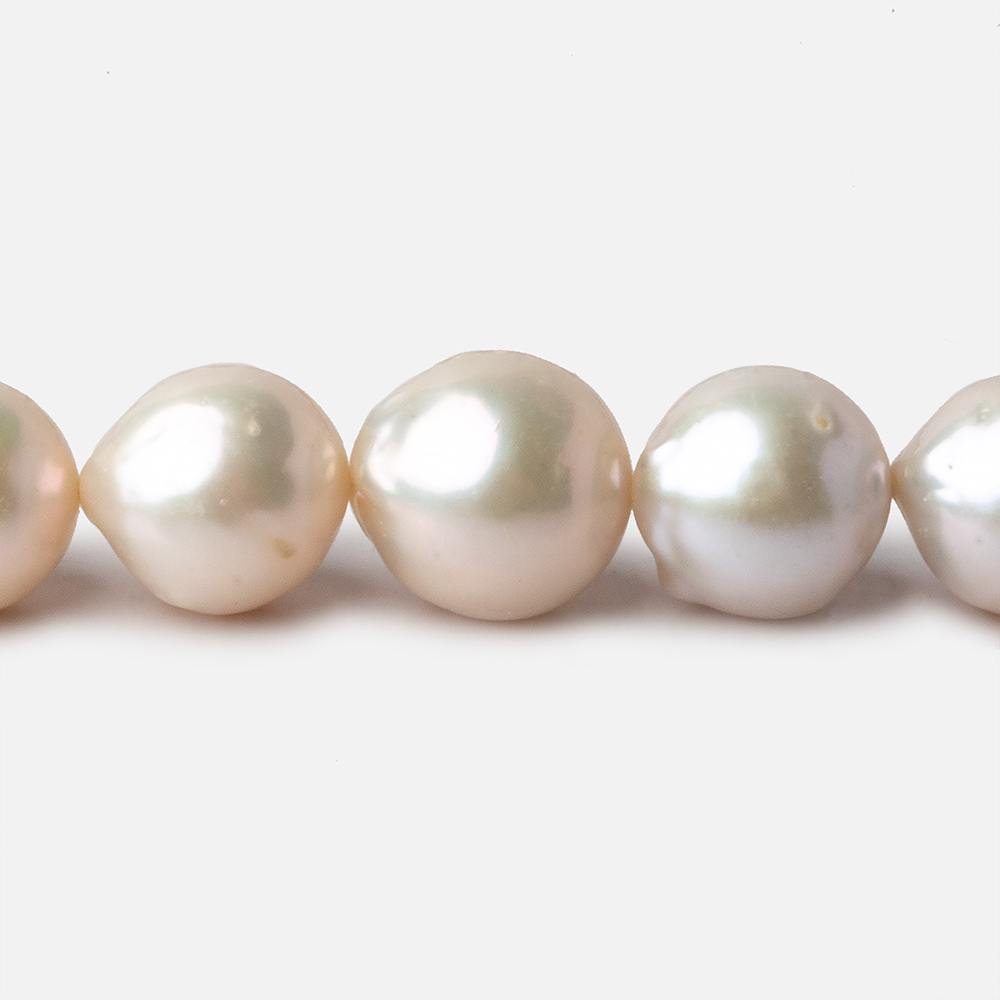 10x11-11x12mm Cream White Baroque Freshwater Pearls 16 inch 33 pieces A grade - Beadsofcambay.com