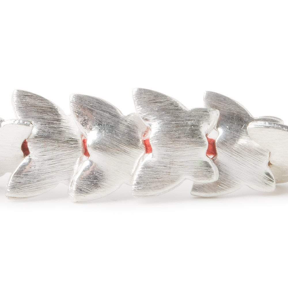 10x12mm Sterling Silver Plated Copper Butterfly Brushed Bead 8 inch 35 pcs - Beadsofcambay.com