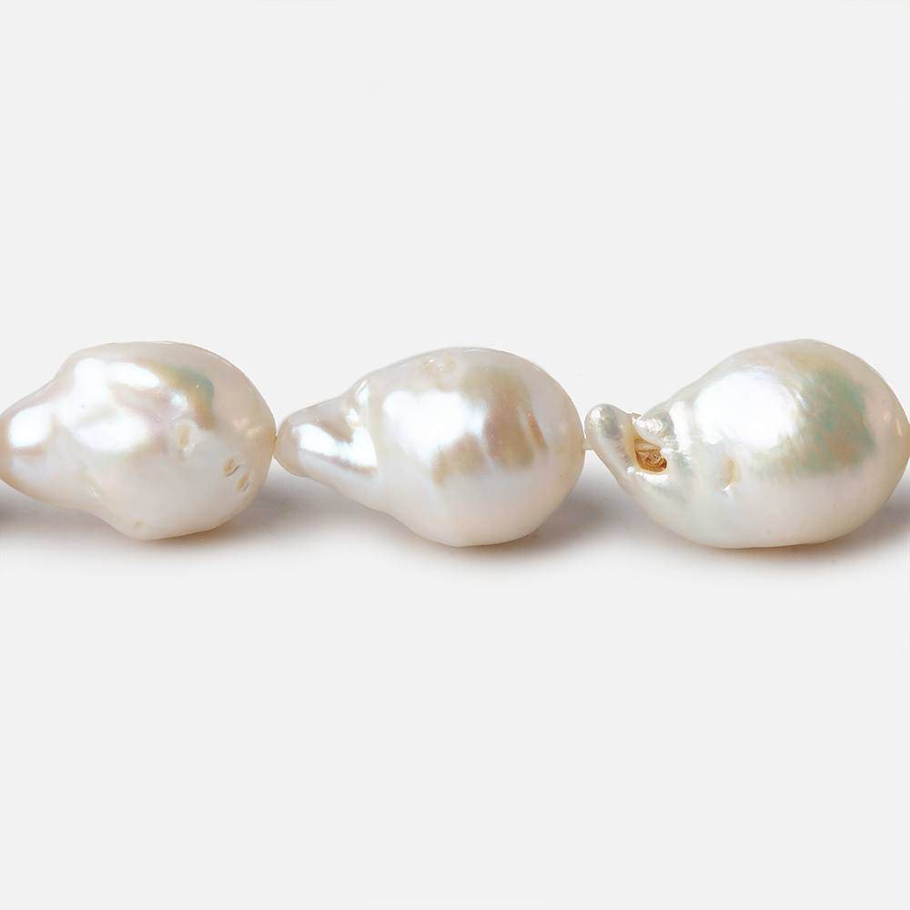 10x13.5-11x19.5mm Off White Ultra Baroque Freshwater Pearl 16 inch 23 pieces A - Beadsofcambay.com
