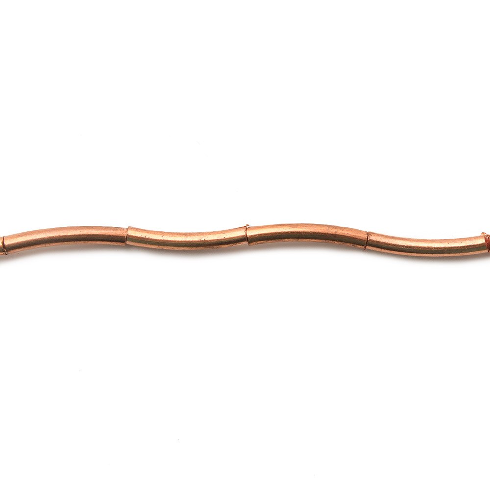 10x1.5mm Copper Bead Curved Tube 8 inch 20 pcs - Beadsofcambay.com