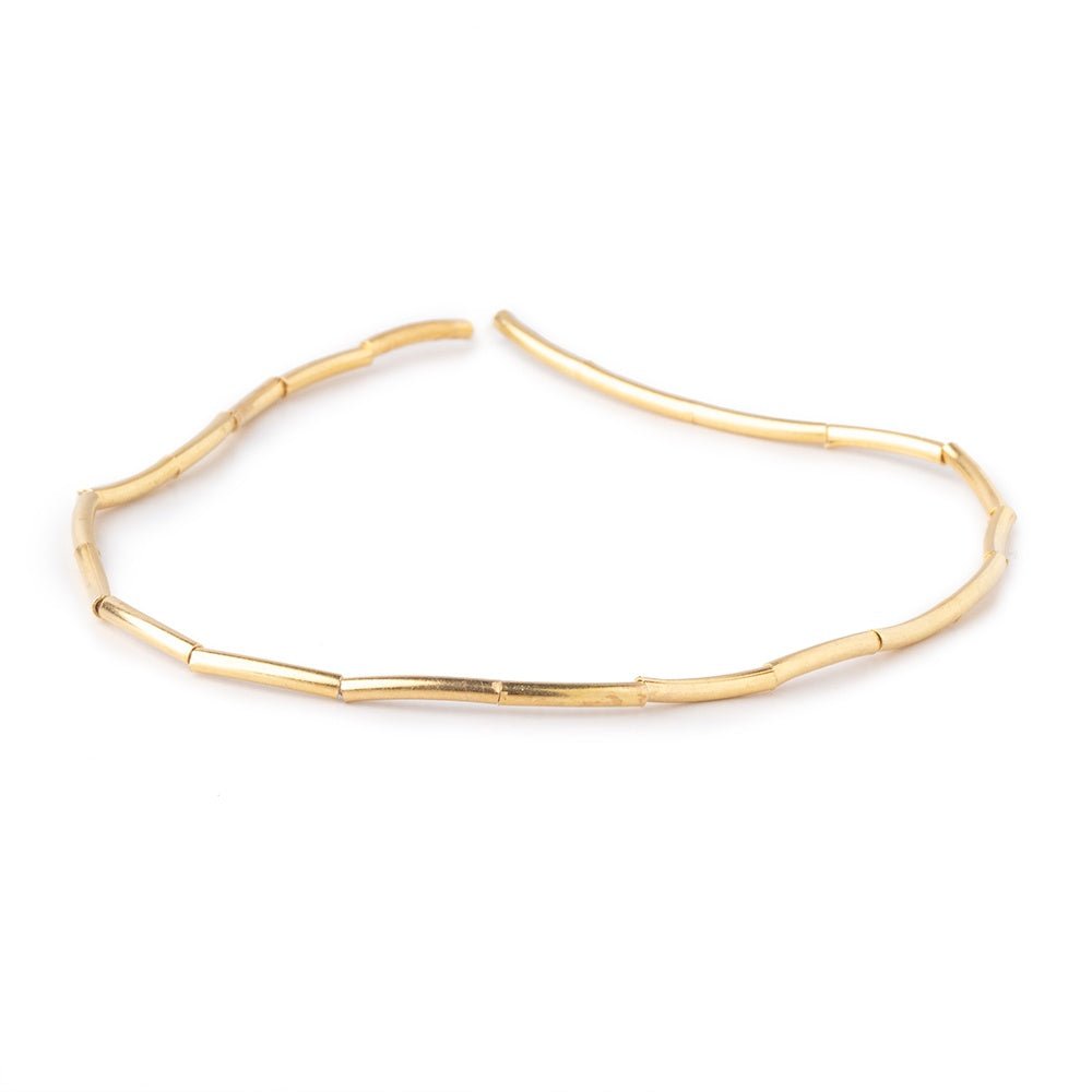 10x1.5mm Vermeil Tube Beads 8 inch 20 pieces - Beadsofcambay.com