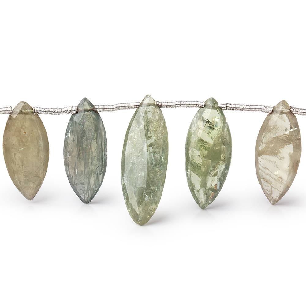 10x5-21x7mm Green Sapphire Faceted Marquise Beads 5.5 inch 16 pieces - Beadsofcambay.com