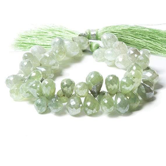 10x6-13x8mm Mystic Prehnite Tear Drop Beads 8 inch 68 pieces - Beadsofcambay.com