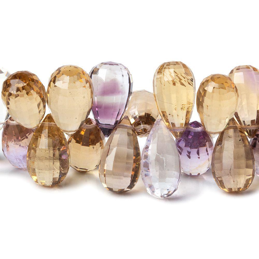 10x6-15x8mm Amethyst, Citrine and Ametrine Faceted Tear Drop Beads 55 pieces - Beadsofcambay.com
