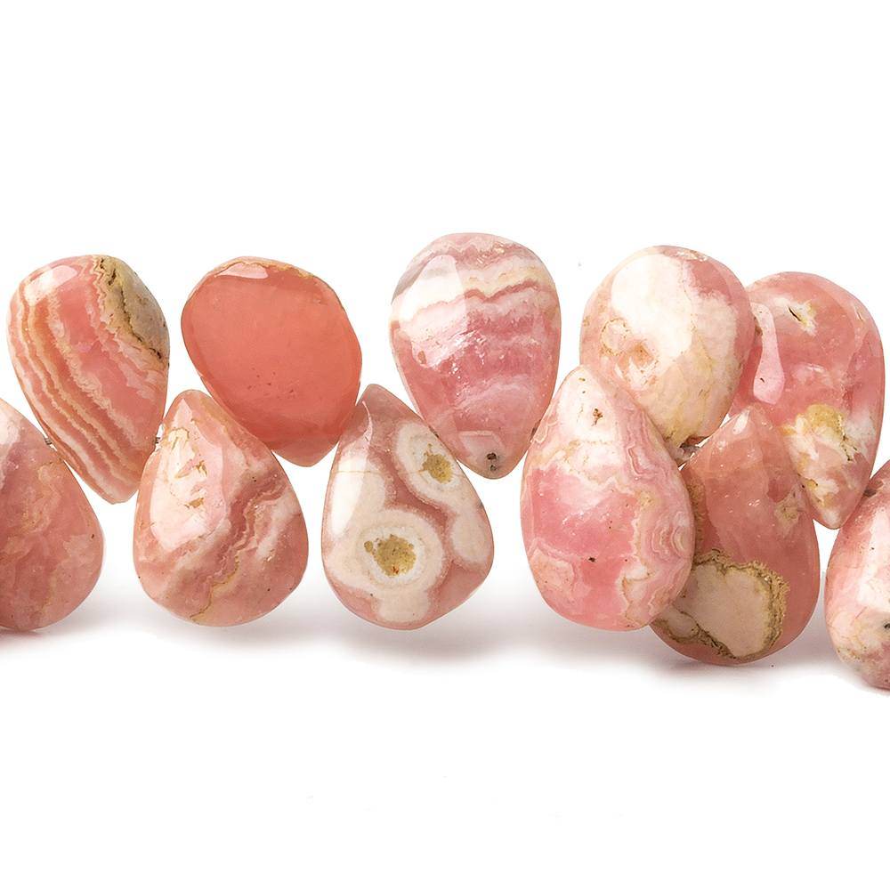 10x7-14x8mm Rhodochrosite Plain Pear 7 inch 36 Beads - Beadsofcambay.com