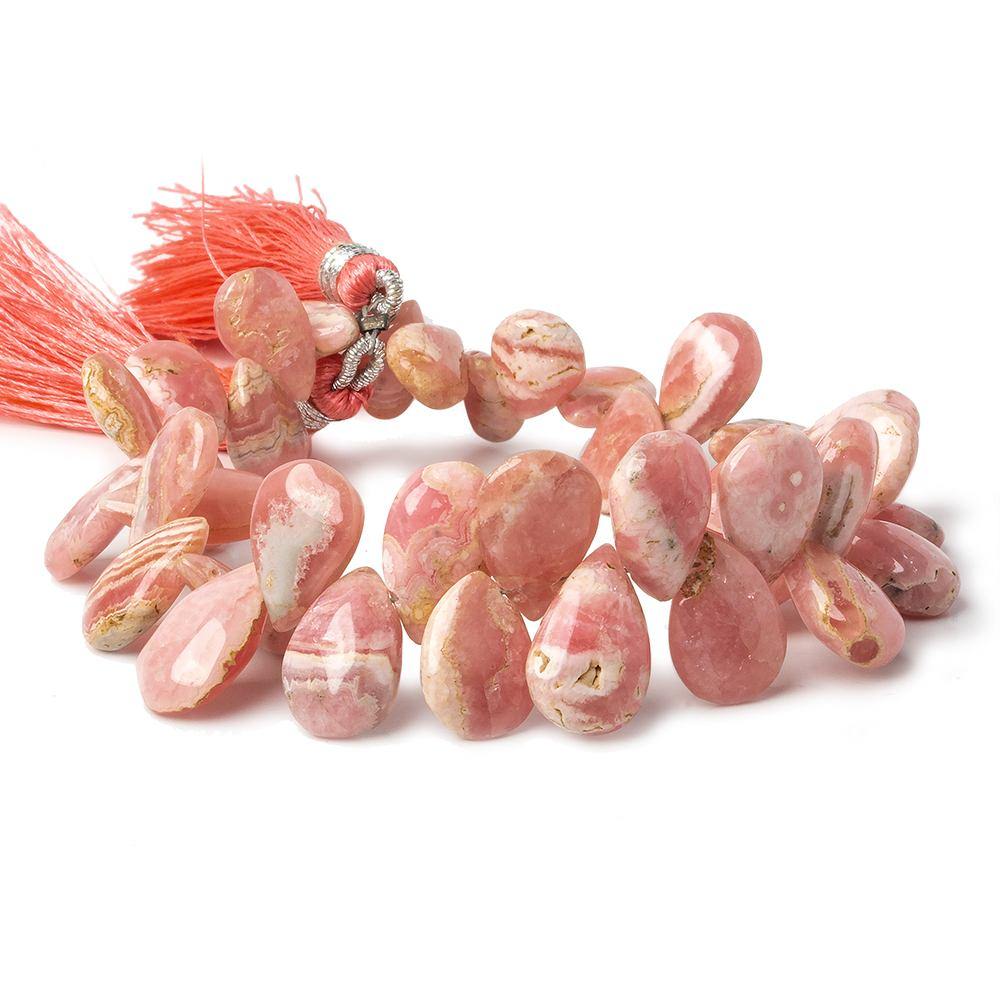 10x7-14x8mm Rhodochrosite Plain Pear 7 inch 36 Beads - Beadsofcambay.com