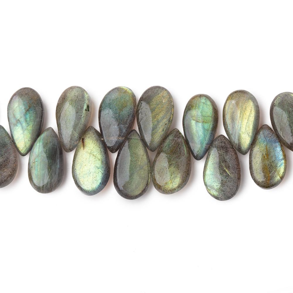 10x7-14x9mm Labradorite Plain Pear Beads 7 inch 46 pieces - Beadsofcambay.com