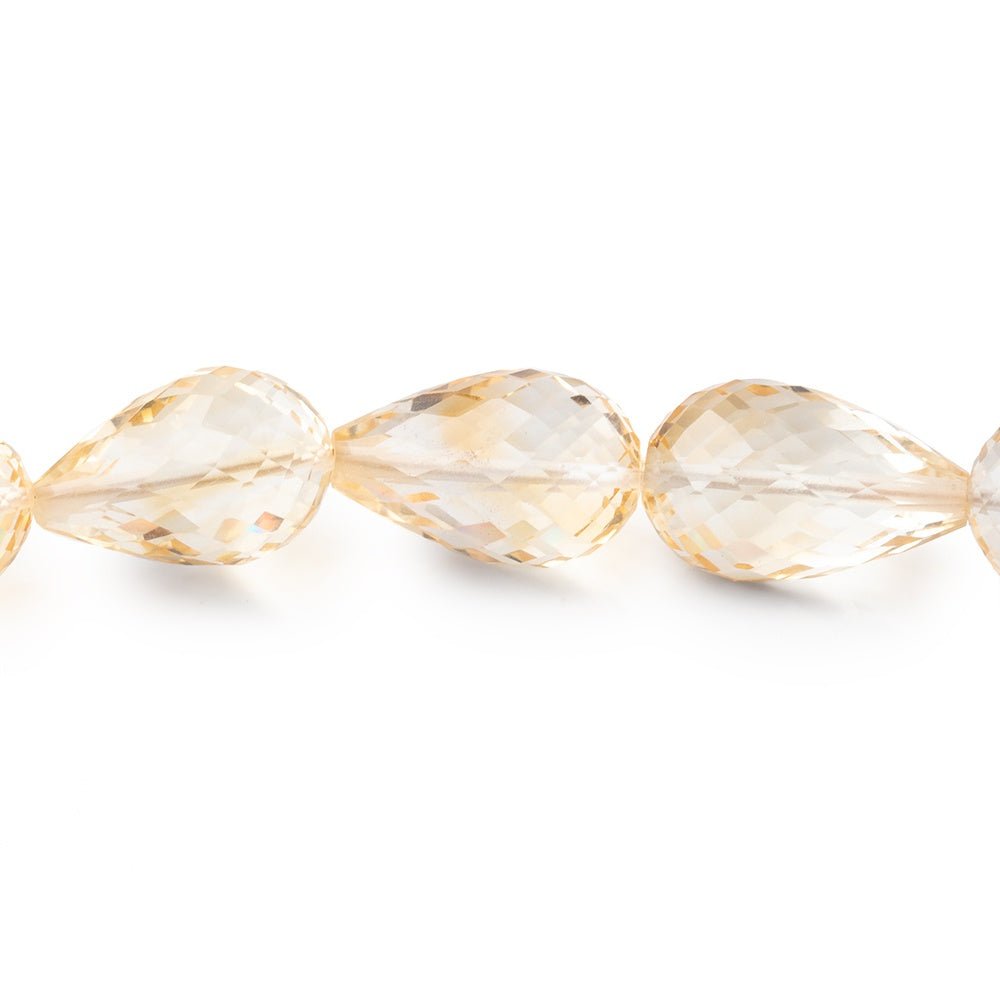 10x7-15x9mm Citrine Straight Drilled Tear Drop Beads 16 inch 32 pieces - Beadsofcambay.com