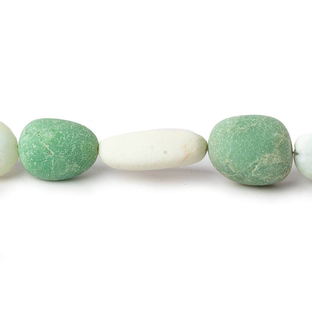 10x7-16x10mm Matte Green Tanzanian Opal Nugget Beads 18 inch 37 pcs - Beadsofcambay.com