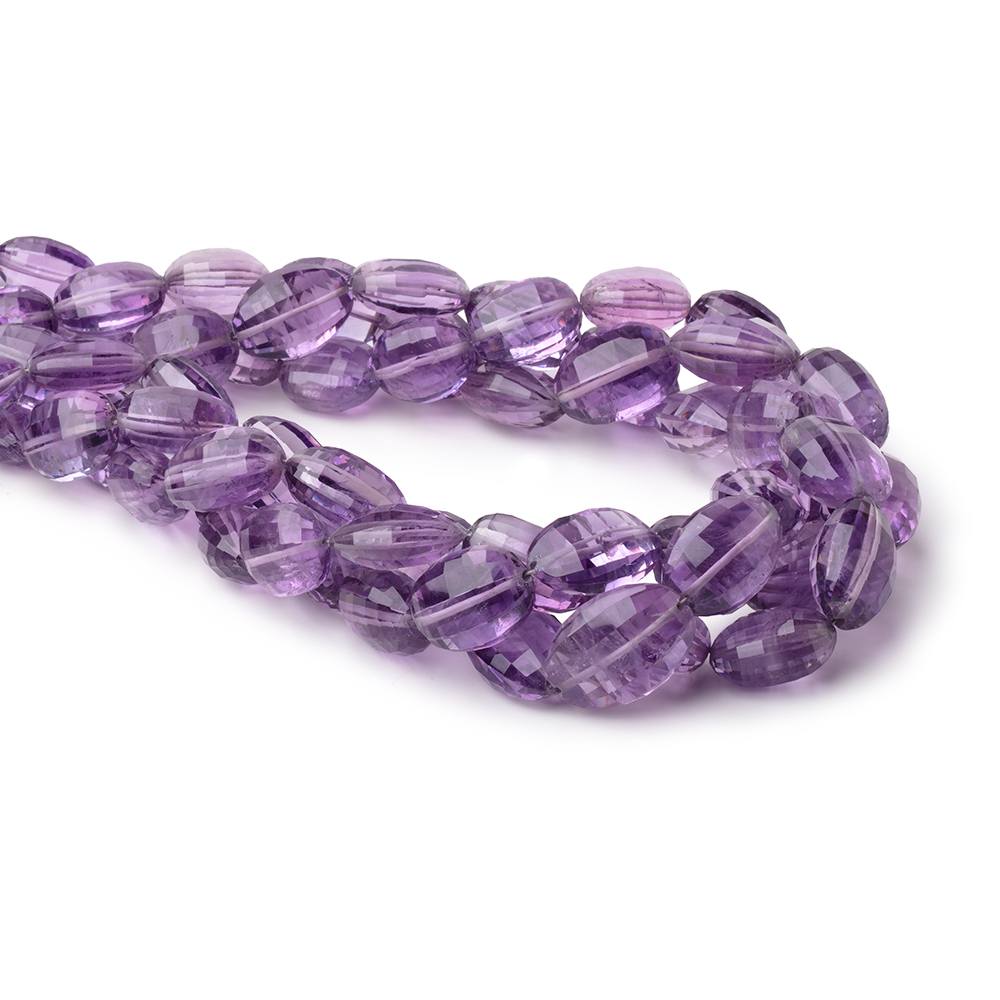 10x7-16x12mm Amethyst Checkerboard Faceted Ovals 16.5 inch 30 Beads - Beadsofcambay.com