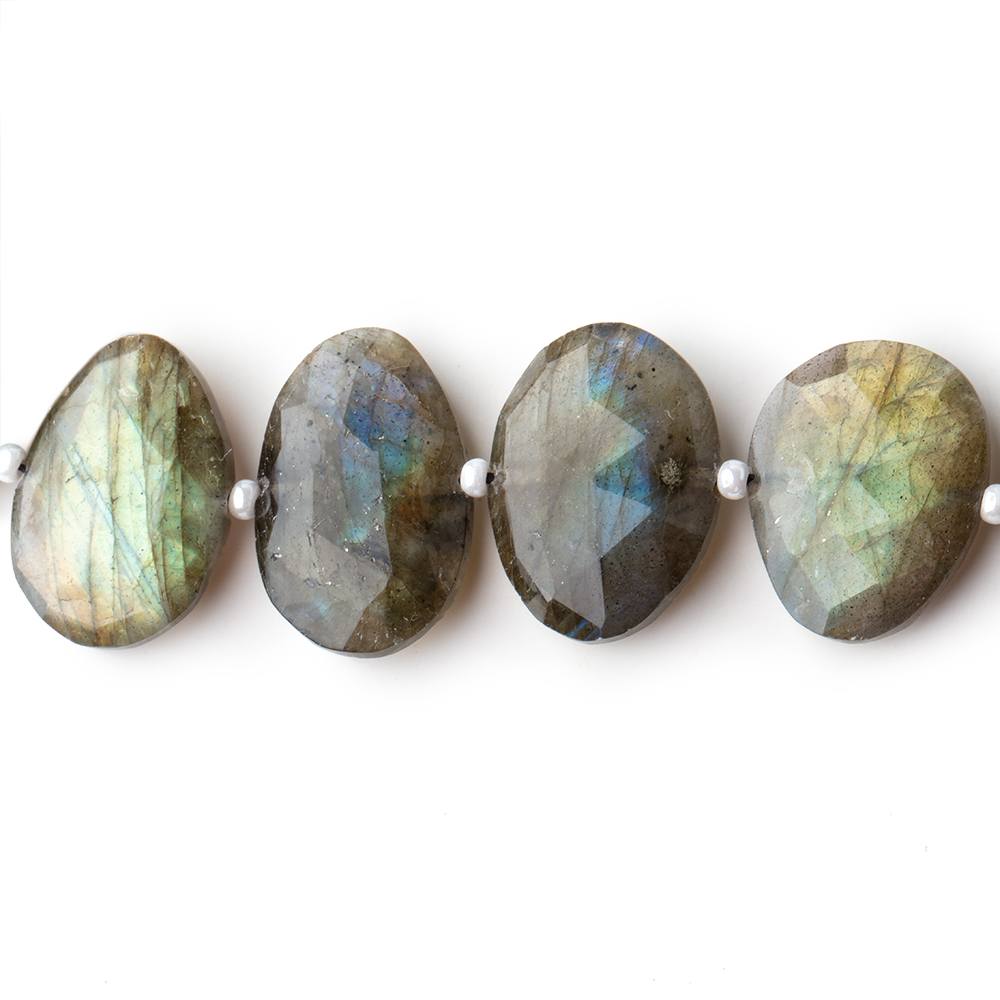 10x7-19x12mm Labradorite Faceted Nugget Beads 16 inch 37 pieces AA - Beadsofcambay.com