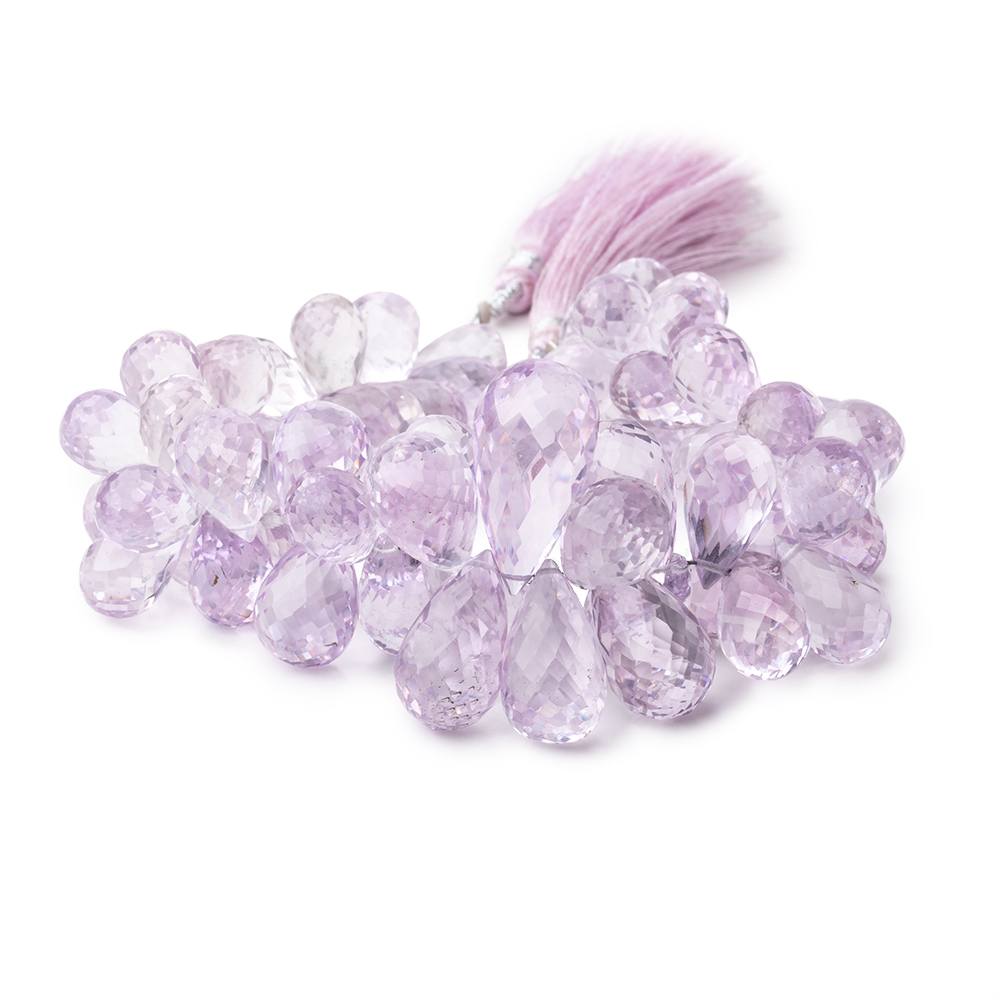 10x7-21x11mm Pink Amethyst Faceted Tear Drop Beads 8 inch 67 pieces AAA - Beadsofcambay.com