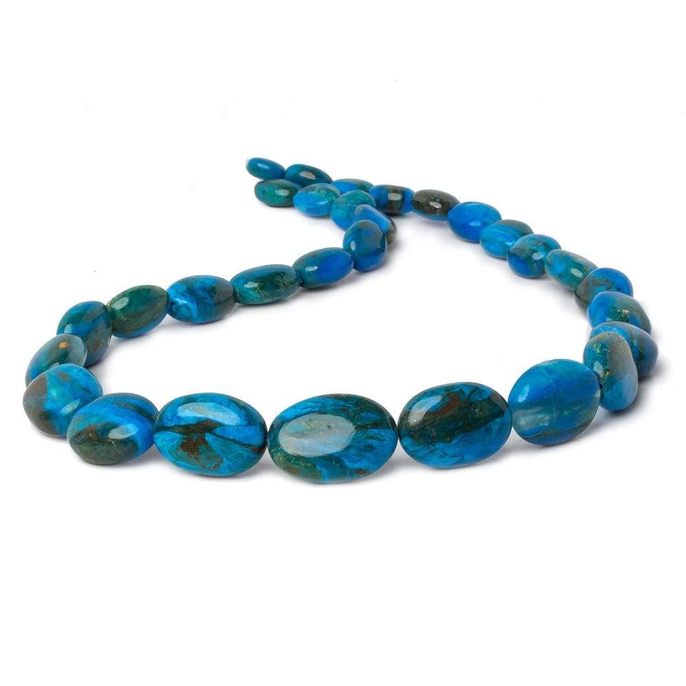 10x7-24x17mm Peruvian Blue Opal with Matrix plain oval nugget beads 19 inch 30 pieces AA - Beadsofcambay.com