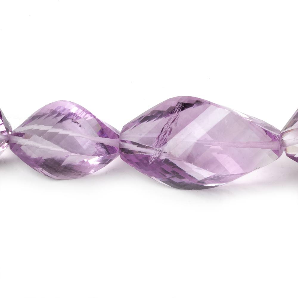 10x7-35x17mm Pink Amethyst straight drilled twist beads 15.5 inch 20 pieces AA - Beadsofcambay.com