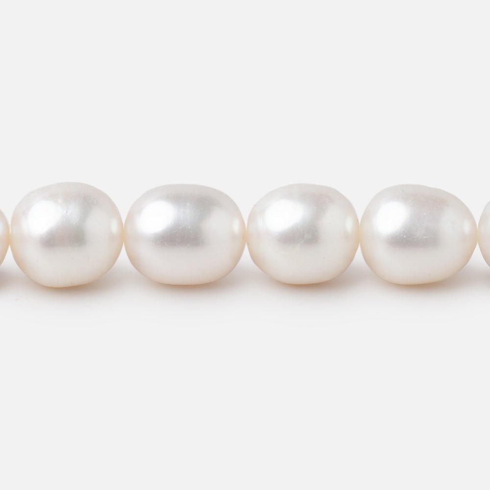10x8-11x9mm Creamy Straight Drill Oval Freshwater Pearls 16 inch 36 Beads - Beadsofcambay.com