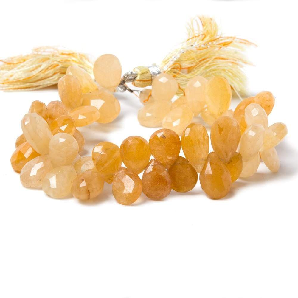 10x8-12.5x8.5mm Aragonite faceted pear beads 8 inch 48 pieces - Beadsofcambay.com