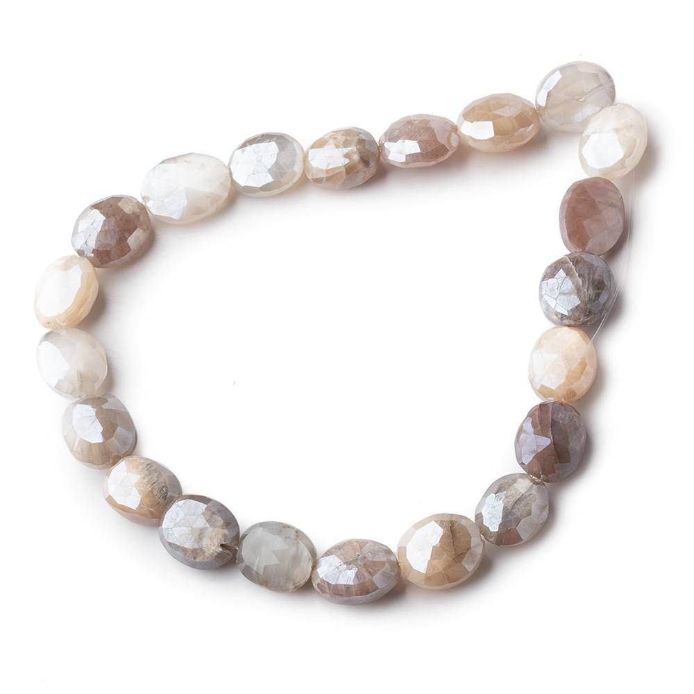 10x8-12x10mm Mystic Multi Moonstone faceted oval beads 9 inch 21 pieces - Beadsofcambay.com