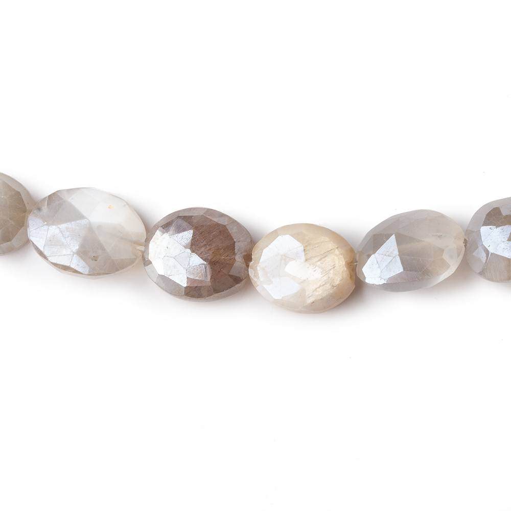 10x8-12x10mm Mystic Multi Moonstone faceted oval beads 9 inch 21 pieces - Beadsofcambay.com