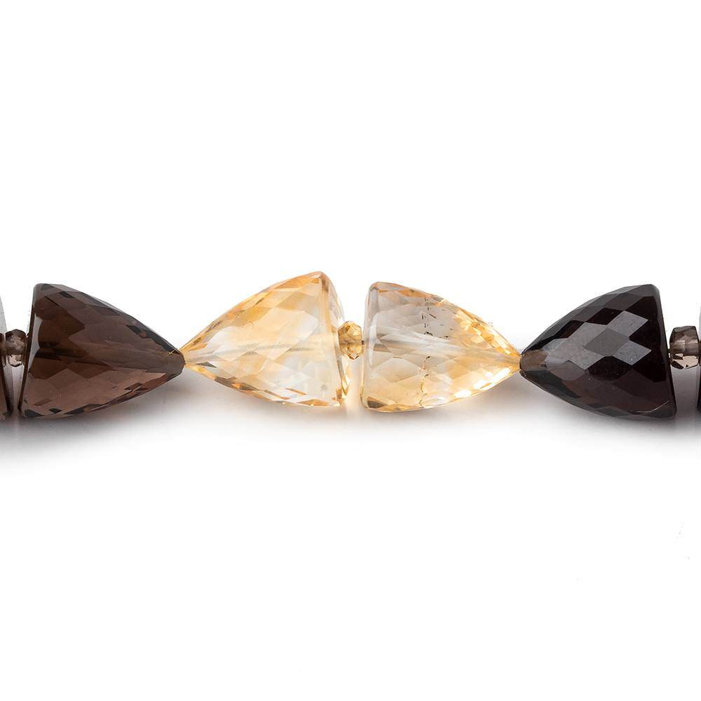 10x8-12x10mm Smoky Quartz and Citrine faceted cones 8 inches 18 Beads - Beadsofcambay.com